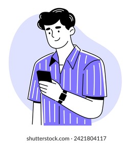 ilustración de hombre con smartphone