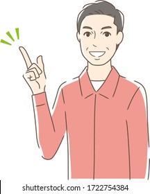 Illustration eines Menschen, der lächelt und seinen Finger zeigt