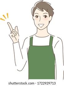 Illustration of a man smiling and pointing his finger