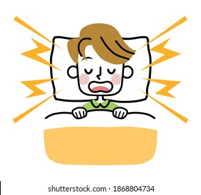 Illustration of a man snoring big.