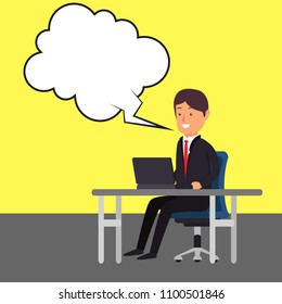 Illustration of man with the speech bubble