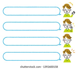 Illustration of a man and a speech bubble.