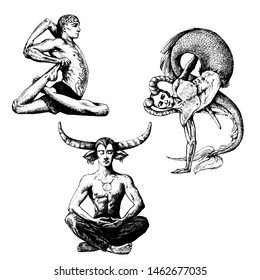 illustration man sport astrology graphic