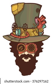 Illustration of a Man Sporting a Steampunk Look