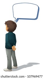illustration of man standing and speaking on a white