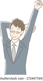 Ilustración de un hombre que se estira