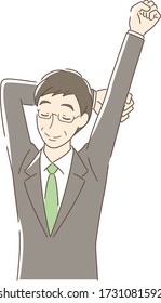 Illustration of a man stretching
