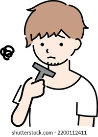 Illustration of a man suffering from a beard
