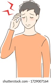 Illustration of a man suffering from headache