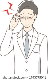 Illustration of a man suffering from headache