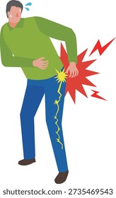 Illustration of a man suffering from sciatica