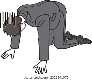 illustration of man in suit falling down