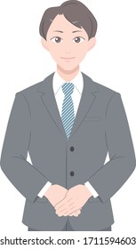 Illustration of the man in the suit giving information