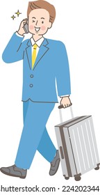 Illustration of man in suit on business trip