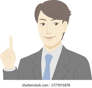  Illustration of a man in a suit / pointing