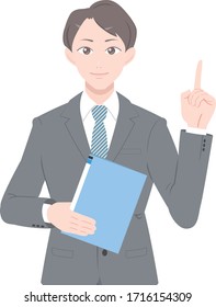 Illustration Man Suit Pointing Finger Version Stock Vector (Royalty ...