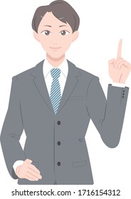 Illustration of a man in a suit pointing a finger