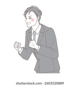 Illustration of a man in a suit screaming