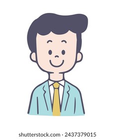 Illustration of a Man in a Suit, Upper Body