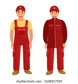 
Illustration of a man in summer and winter work clothes