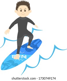 Ilustración de un hombre navegando.