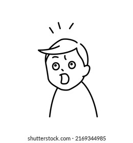 Illustration eines Mannes überrascht von etwas (weißer Hintergrund, Vektorgrafik, ausgeschnitten)