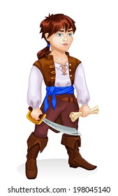 Illustration of man with sword