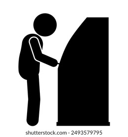 illustration of a man taking money from an Automated Teller Machine