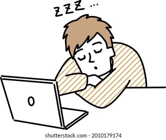 Illustration of a man taking a nap