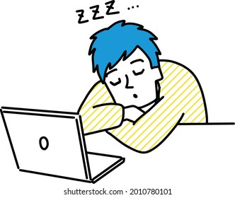 Illustration of a man taking a nap