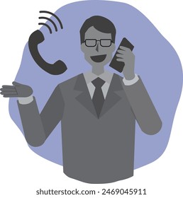 Illustration of a man talking maliciously on the phone