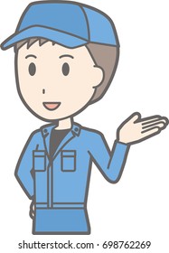 Illustration of a man talking in work clothes