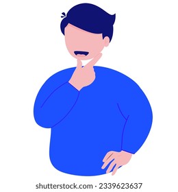 Illustration of a man thinking about something