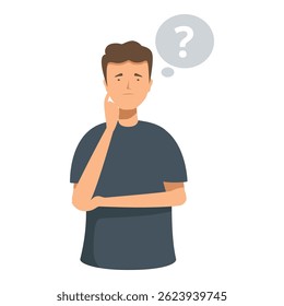 Illustration of a man thinking with a question mark above his head, indicating confusion or curiosity