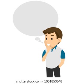 Illustration of Man thinking showing a Speech bubble