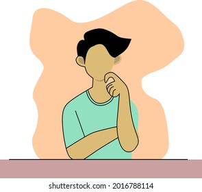 an illustration of man thinking or trying to figure out somethimg