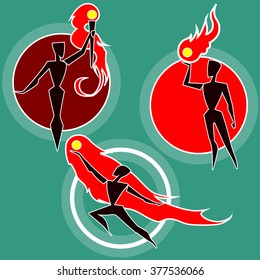Illustration of a man with a torch