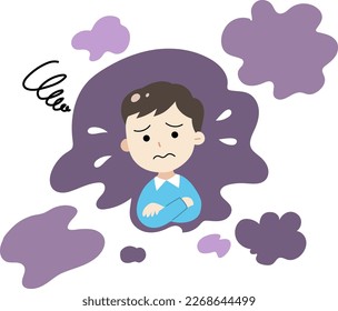 Illustration of a man with a troubled expression