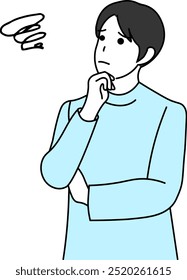 Illustration of a man in a troubled pose