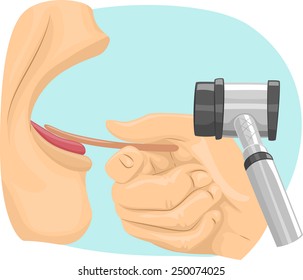 Illustration Of A Man Undergoing An ENT Examination