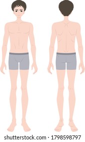 Illustration of a man in underwear