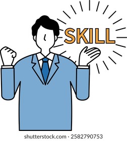 Illustration of a man using his skills