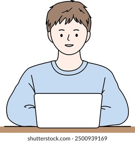 Illustration of a man using a laptop