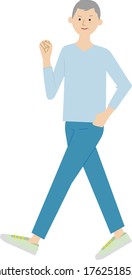 Illustration of a man walking