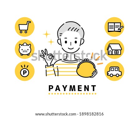 Illustration of a man with a wallet.