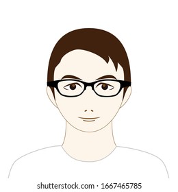 Illustration of a man wearing glasses