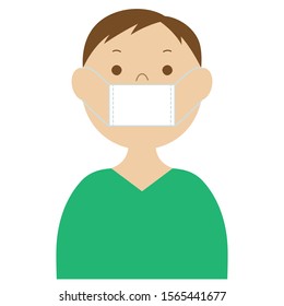 Illustration of a man wearing a medical mask