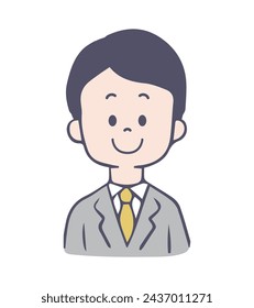 The illustration of a man wearing a suit