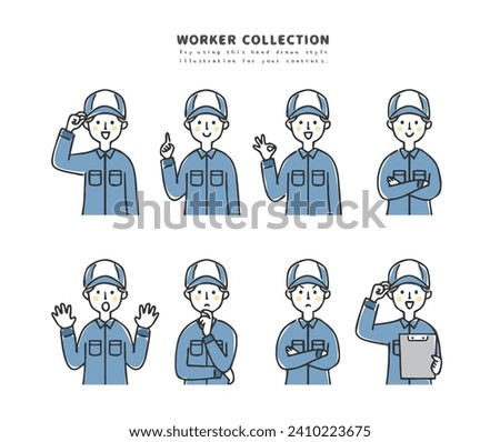 Illustration of a man wearing work clothes.