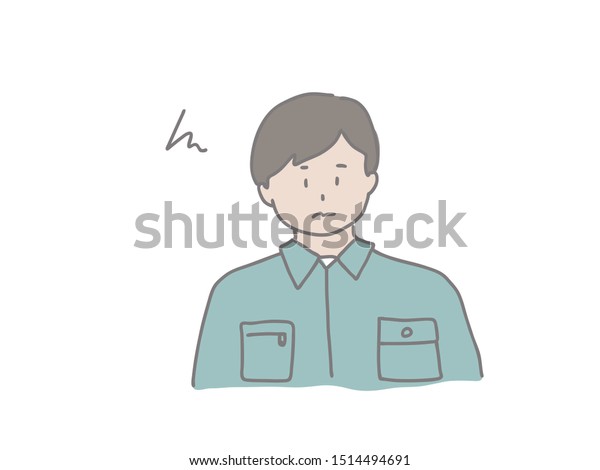 Illustration Man Wearing Work Clothes Simple People Business